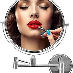 OVLOX INDIA Shaving Makeup Round Wall Mount Mirror | Stainless Steel | Fog-Free Technology | 5X Magnifying Shaving Makeup Round Mirror (Silver, 8 Inch) Framed-image-13