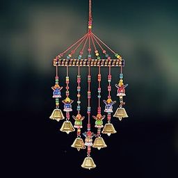 DreamKraft Kalash Design Hanging Wood Wind Chime (77 CM, Multicolour)-picture-21