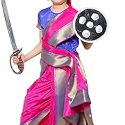 ITSMYCOSTUME Rani Laksmi Bai Costume Dress for Girls Kids With Complete Accessories Jhansi Ki Rani Freedom Fighter & National Hero Costume-image-48