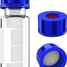 RASAYAN.Autosampler HPLC Vial 2 ml Clear with blue screw cap, Pack of 100 pcs-0
