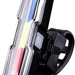 Fastped Bicycle USB Rechargeable Tail Light Police Light Type 3 Colors (Red,Blue,White) Rear Light with Changing Colors, Waterproof Cycling Lights Wide-Angle Visibility - Suitable for Cycling-12
