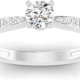 18k (750) White Gold and Solitaire Ring for Women-image-20