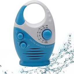 Erthree Shower Radio, AM/FM, Waterproof, Blue-picture-18