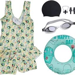 | Swimming Kit for Girls (Age 6-8 Years) with 1 Swimming Sleeveless Frock with 1 Anti Fog Swimming Goggles, Swimming Cap, 1 Nose Clip, 2 Ear Plugs, 1 Swimming Ring (Tube) for Girls | SC70-image-14