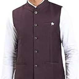 turtle Men Terry Rayon Self Design Slim Fit Purple Nehru Jacket||Waistcoat-picture-39