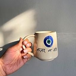 WEAVING HOMES Nazar Mug 250 ML Handmade (Set of 1) Ceramic Coffee Mugs for Men, Gifts for Anniversary and Return Gifts for Women, Coffee Cups and Mugs for Mom-image-45
