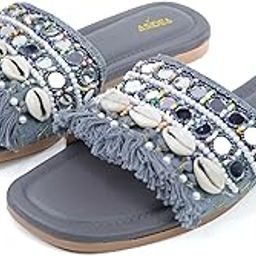 women flats slippers stylish model fashion flat mirror and embodary work sandals flip flops for girls ladies slipper-image-103