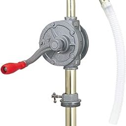 LUMAX Gray LX-1318 Rotary Barrel Pump for transferring Non-Corrosive, Petroleum Based, Light to Medium Viscosity-Like, Motor, Heavy, Transmission Fluid, Heating Oils 14 x 6.1 x 5.9 inches-picture-25