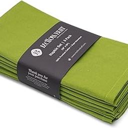 Mellow Buff Cotton Napkins, 100% Ring Spun Premium Cotton, for Restaurants, Events and Dinner Napkins, Highly Absorbent Cloth Napkins, 6 Pack, 18 x 18 Inch | Green …-image-44