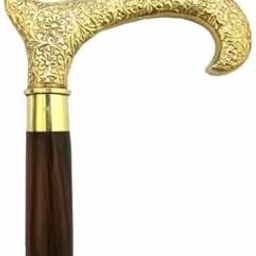 LCVC Wooden Designer Folding 36 Inches Walking Hand Support Stick with Golden Handle | Wood Morning Walking Stick with Designer Brass Handle | for Men/Women/Old People (Brown)-image-29