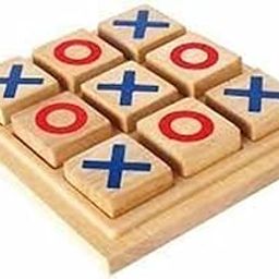 BKDT Marketing Classic Tic Tac Toe Wooden Game - Zero and Cross, XOXO Strategy Toy for Kids-18