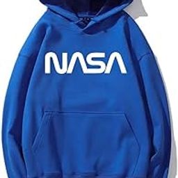 Fleece Material Regular Fit Full Sleeves Hooded Neck Printed New NASA Winter Wear Casual Sweatshirt Hoodie for Women (XXL, Red)-97