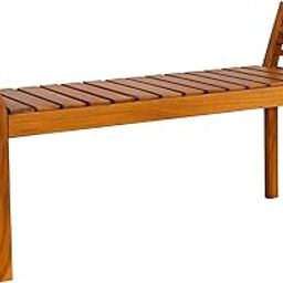 Woodsfy Solid Sheesham Wood Fanti Bench for Home | Wooden Slatted Backrest 2-Seater | Multipurpose Seating (Natural Finish) | Balcony & Outdoo-image-55