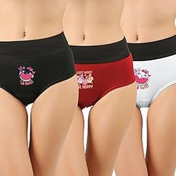 Printed Regular Cotton Tummy Tucker Panties for Womens (Pack of 3)-picture-7