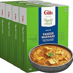 Gits Ready to Eat Paneer Makhani, Pure Veg, Heat and Eat Buttery Indian Gravy, Microwaveable, 1140g (Pack of 4 X 285g Each)-image-48