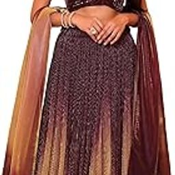 Polyester Blend Women's Shaded Lycra Semi-Stitched Lehenga Choli (Liya)-picture-14