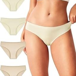 Women's Seamless Bikini Underwear No Show Panties Invisibles Briefs Soft Stretch Hipster Perfect for Legging, 4-Pack-image-72