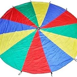SAS Kids Parachute 24 Feet with Carry Bag in Bright Colors for Outdoor Sports,Team Building, Kids Games, Multicolor, Parachute Theme-30