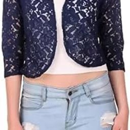 PRIMAH Women Lace 3/4th Sleeve Shrug-picture-5