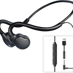 H08-3.5 Open Ear Headphones with Noise-Canceling Boom Mic, Black, Wired, 3.5mm + USB Connector, Office Work, Fitness-15