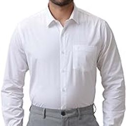 RAMRAJ Men's Solid White Cotton Spread Collar Regular Fit Full Sleeve Formal Shirt with Chest Pocket-image-21