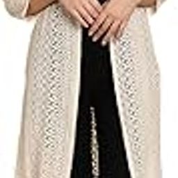Women Front Open Self Designed 3/4th Sleeves Long Shrug-12