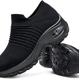 Women's Walking Shoes Sock Sneakers - Mesh Slip On Air Cushion Lady Girls Modern Jazz Dance Easy Shoes Platform Loafers-image-13