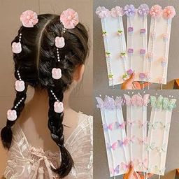 ZAVVU & KRIZOUS Cartoon & Butterfly Hair Braid, Hair Bow Extensions, Hair Pieces Twist Braid, Rainbow Braid Hair Extension, Kids Hair Extensions, Braids Kids Hair (1 pcs cartoon + 1 pcs butterfly Braid Multicolor)-image-13