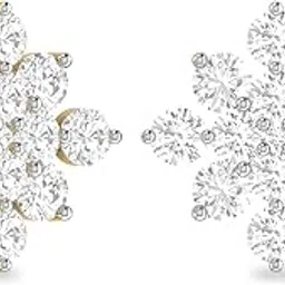 Aucent by PC Jeweller The Feya 18KT Yellow Gold and Diamond Earrings-picture-2