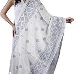 Women's Pure Cotton Dupatta with Ethnic Printed Motifs | Ethnic Telangana Design Stole, Scarves for Girl's-image-14