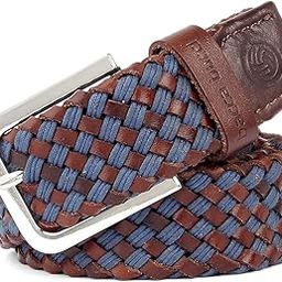 Italian Woven Leather and Cotton Elastic Braided Belt for Men with Alloy Buckle-image-8