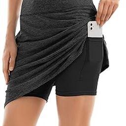 Women's 20" Golf Skirts for Women Knee Length Quick Drying Sport Skorts with Inner Shorts and Pockets-image-39