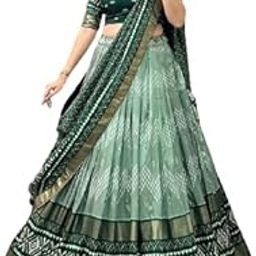Women's Heavy Dola Silk Fabric With Patola Print With Foil Work Stitched Lehenga Choli For Womens And Girls (Green)-image-46