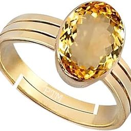 Natural Citrine/Sunehla 5.25 Ratti or 5 Carat Astrological Certified Gemstone Panchdhatu/5 Metals Gold Plated Adjustable Ring for Men & Women - fba2525-image-67