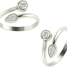 Peenzone 92.5-925 Sterling Silver Cubic Zirconia Toe Ring Leg Finger Rings for Women Girls-image-87