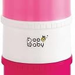 BEEBABY Store and Feed Stackable Milk Powder Container. 3 Layer Multi-Storage, Multi-Functional Food and Milk Dispenser. 100% Bpa Free, Travel Friendly. 0 Months+ (Pink)-20