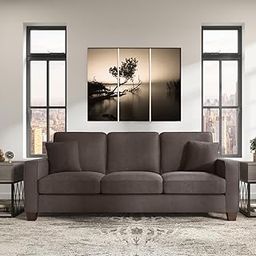 Torque Moscow 3 Seater Fabric Sofa (Brown) 3 Person Sofa, Wooden Sofa Set,Couch for Living Room Furniture | 3 Years Warranty-image-37