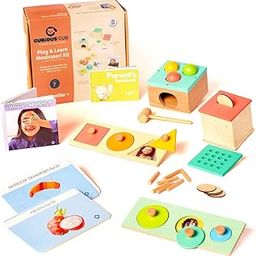 Curious Cub Montessori Learning Wooden Baby Toys | Box 7: 13+ Months |Educational Toy, Sensory Toys & Wooden Puzzles |Sensory Learning & Fine Motor Skills |Toy for 13+ Month Baby | Ideal Box Gift-2