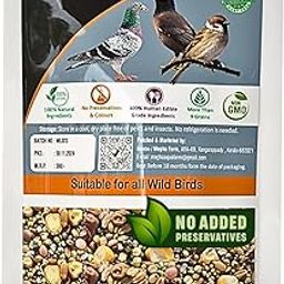 Bird Food for Wild Birds,Premium Seed Mix of 11 Grains & Nuts, Bird Food Refill Pack for Bird Feeder, Mix Seeds for Outside Wild Birds, Pigeons,Indian Parrot, Doves, 450 Gram-picture-20