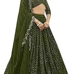Georgette Sequins Embroidered Lehenga Choli For Women | Wedding | Stylish | Party | Lehenga For Women (Shugar)-picture-11