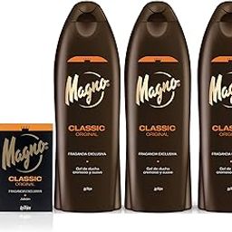 3 Bottles of Magno Classic Shower Gel 18.3oz/550ml with Magno Soap 4.4oz.-47