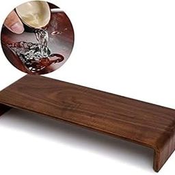 Monitor Stand, Monitor Riser Desk Shelf Desktop Stand TV Laptop Riser with Keyboard Storage Desk (walnut finish)-image-4