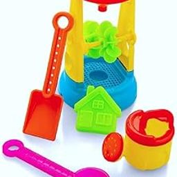 Storio Beach Sand Toys Castle Play Set with Fish, Crab Moulds for Kids & Toddlers, Useful for Gardening & Outdoor Tool Kit (Wheelie Theme),Assorted-13