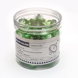 Syringe Filter,Syringe Lab Filters, PES (Polyethersulfone) 25mm Diameter 0.45μm Pore Size,Non Sterile Filtration,Green Pack of 100-11