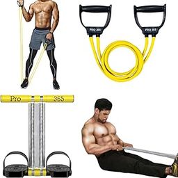 Pro365 Double Spring Tummy Trimmer With Yellow Resistance Toning tube For Home Workout-13