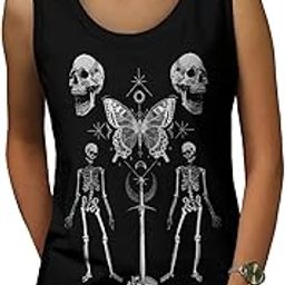 Gothic Skull Womens Tank Top, Hail Horror Athletic Sports Shirt Graphic Tank Top/Gym Tanks-picture-49