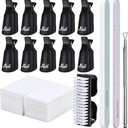 Gleevia Nail Gel Remover Tools Kit with Nail Remover Clips, Nail Remover Pads, Nail Brushes, Nail File Buffer, Cuticle Peeler-image-21