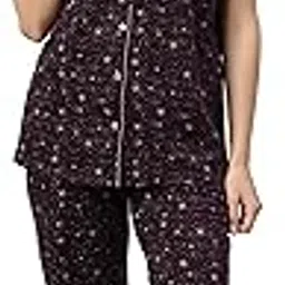 dzzo Cotton Night Suit for Women Girls | Women's Cotton Printed Night Suit Set of T-Shirt & Pyjama, Night wear Dress, Relaxed wear for Women Girls-picture-6
