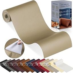 YAFLC Leather Repair Patch for Furniture, 4" x 63" Leather Repair Tape self Adhesive, Leather Repair Patch for couches car seat Sofa Jackets Handbags Medium Beige-image-69
