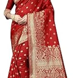sugathari Women's Banarasi Saree Pure Kanjivaram Silk Saree Soft new ladies 2023 Design Wear Pattu Sarees Latest Cotton Party Sari collections With Blouse Piece for Wedding sadi (SAM PARI-100)-picture-18